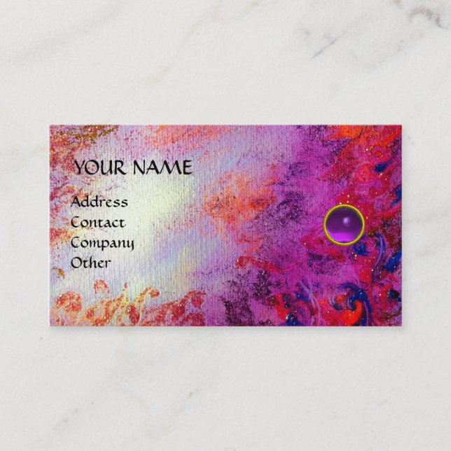 MON EMERALD AGATA , violet metallic pearl Business Card (Front)