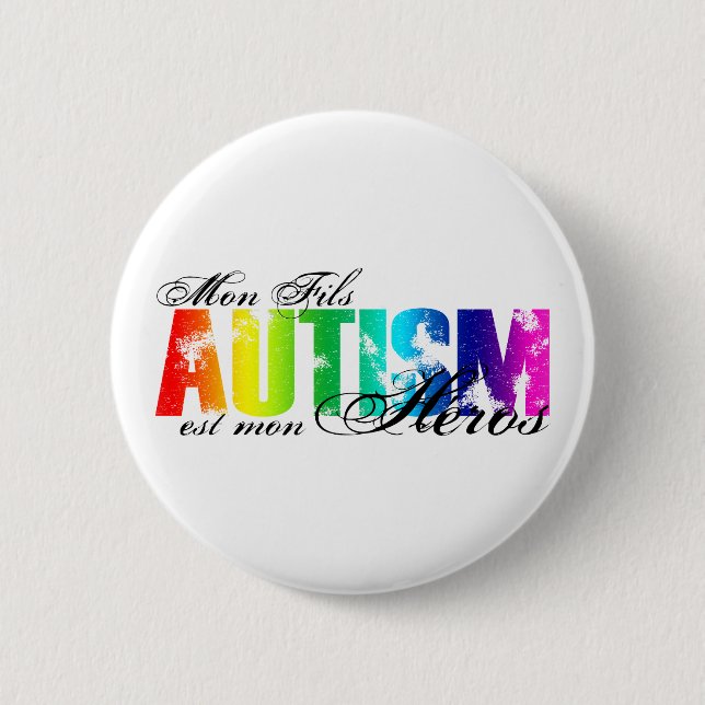 Mon Fils heros - Autism Button (Front)