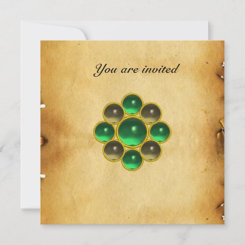 MON jade agate parchment Invitation