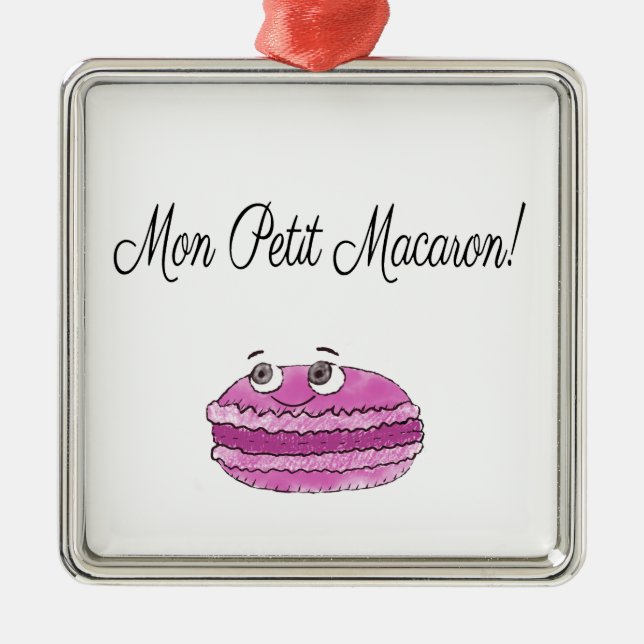 Mon Petit Macaron Metal Ornament (Front)