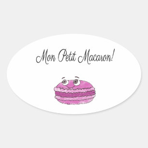 Mon Petit Macaron Oval Sticker