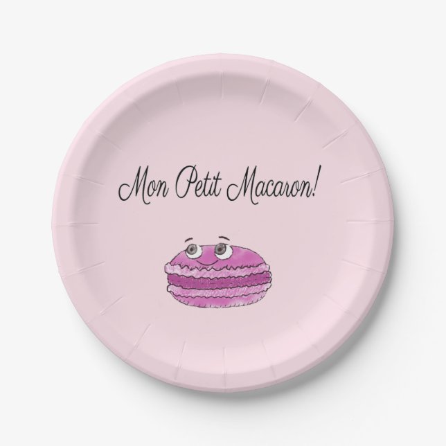 Mon Petit Macaron Paper Plates (Front)