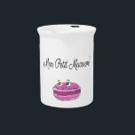 Mon Petit Macaron Pitcher<br><div class="desc">A cute cartoon macaron.
Gift idea for people that love French cuisine and cute characters. Available on t-shirts,  labels,  home decor,  stationery and more.</div>