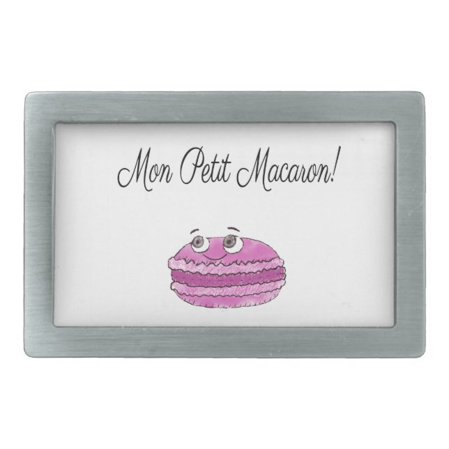 Mon Petit Macaron Rectangular Belt Buckle (Front)