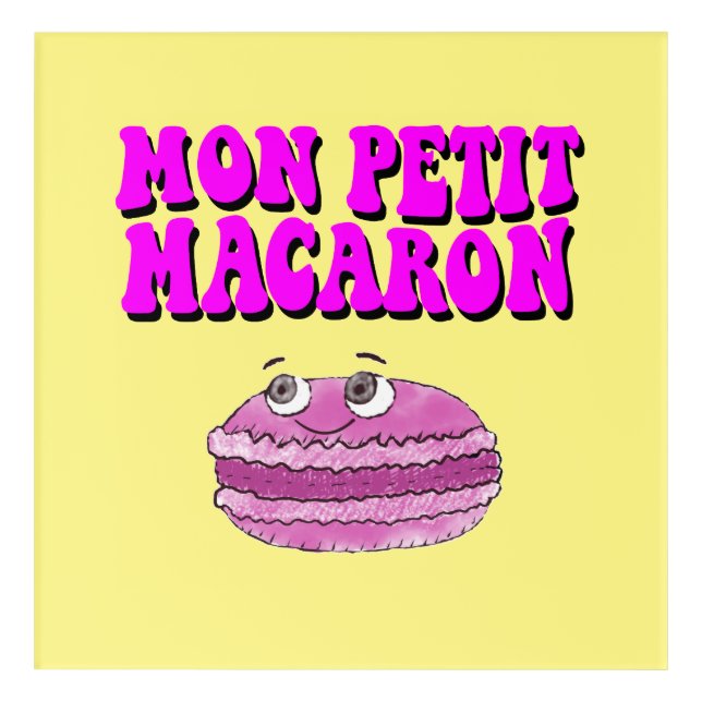 Mon Petit Macaron Retro Groovy Text Acrylic Print (Front)