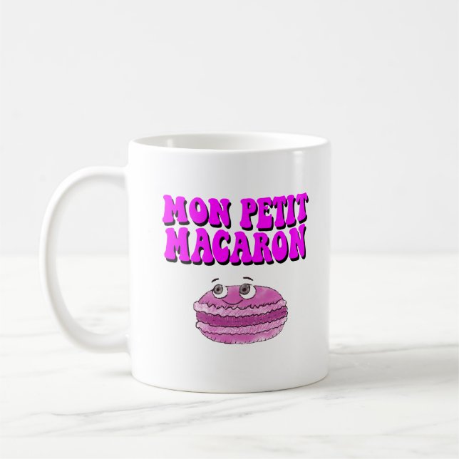 Mon Petit Macaron Retro Groovy Text Coffee Mug (Left)