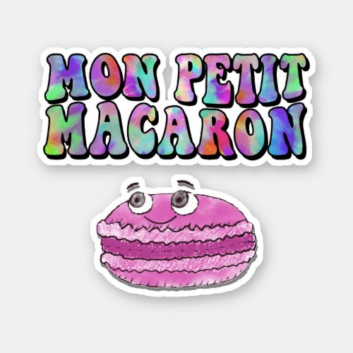 Mon Petit Macaron Retro Tie Dye Groovy Text Sticker