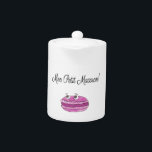 Mon Petit Macaron Teapot<br><div class="desc">A cute cartoon macaron.
Gift idea for people that love French cuisine and cute characters. Available on t-shirts, labels, home decor, stationery and more.</div>
