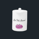 Mon Petit Macaron Teapot<br><div class="desc">A cute cartoon macaron.
Gift idea for people that love French cuisine and cute characters. Available on t-shirts,  labels,  home decor,  stationery and more.</div>