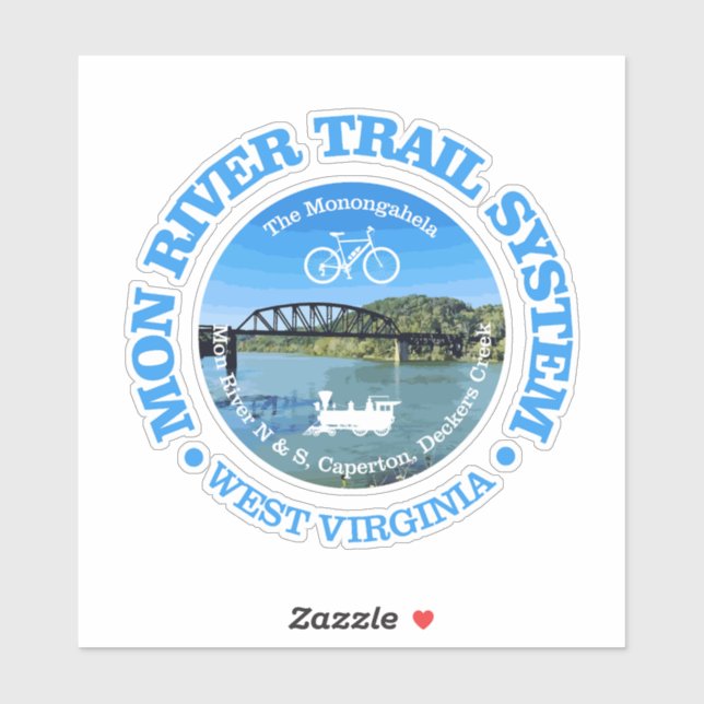 Mon River Trail System (cycling c) Sticker (Sheet)