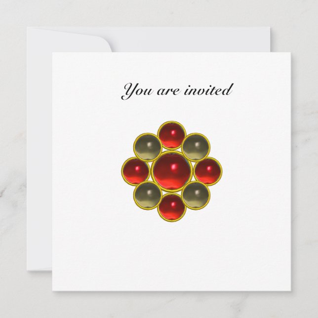 MON ruby agate white Invitation (Front)