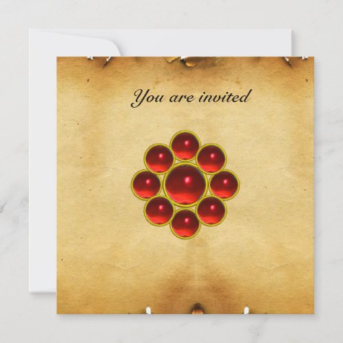 MON ruby red parchment Invitation