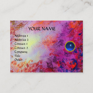MON SAPPHIRE AGATA, bright red purple violet blue Business Card