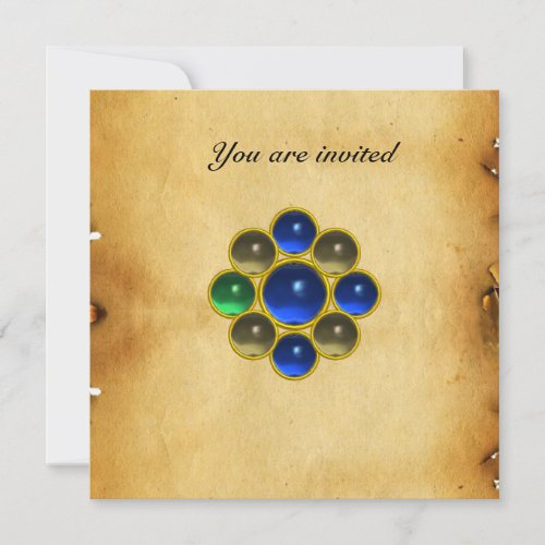 MON sapphire agate parchment Invitation