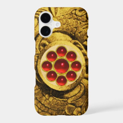 MON WITH RED RUBY GEM GEMSTONES Gold Griffins iPhone 17 Case