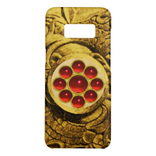 MON WITH RED RUBY GEMSTONS Gold Griffins Case_Mate Samsung Galaxy S8 Case