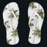 MONA Beach Watercolor Palm Tree Wedding Flip Flops<br><div class="desc">These flip flops feature watercolor palm trees and a fun beachy vibes. These make the perfect 'dancing' shoes for your wedding guests on your special destination or tropical wedding. Pair with anything from the Mona Collection for a cohesive look.</div>