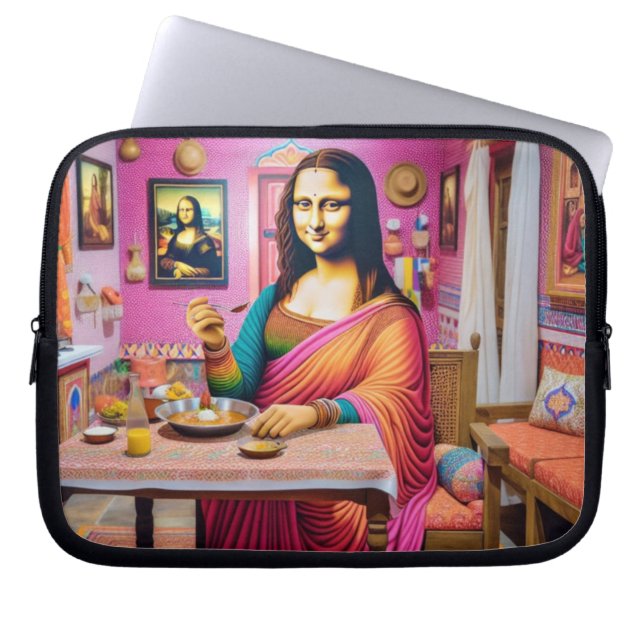 Mona eating Indian foods Laptop Sleeve (Front)