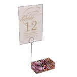 Mona eating Indian foods Table Card Holder