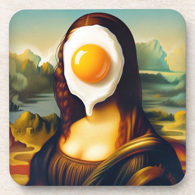 Mona Egg on Her Face Beverage Coaster (Front)