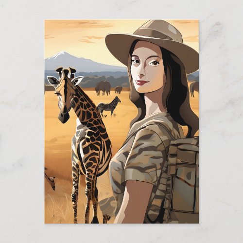 Mona Goes on Safari Postcard