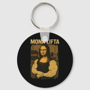 Mona Lifta Gym Workout Funny Mona Lisa Fitness Vin Keychain