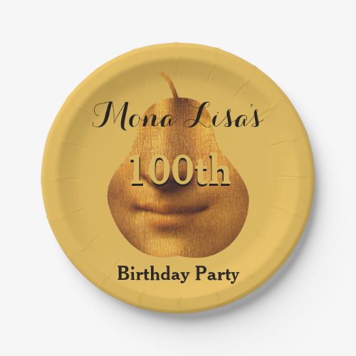 Mona Lisa 100th Birthday Party Paper Plates