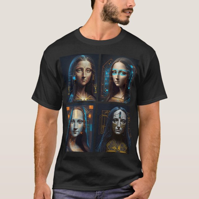 Mona Lisa 4 Cyborgs T-Shirt (Front)