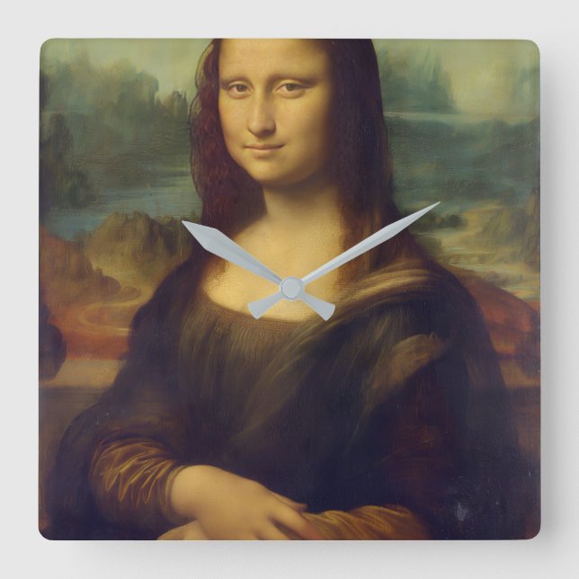 Mona Lisa Acrylic Square Wall Clock (Front)