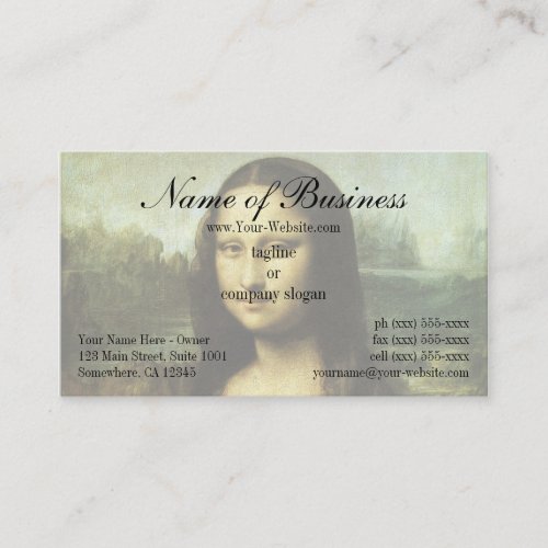Mona Lisa (aka La Gioconda) by Leonardo da Vinci Business Card Template