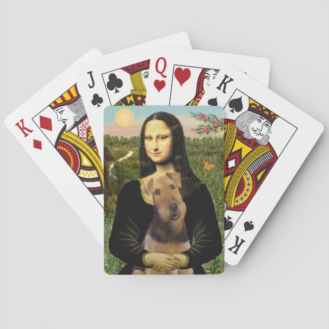 Mona Lisa and her Airedale (#1) Poker Cards (Back)