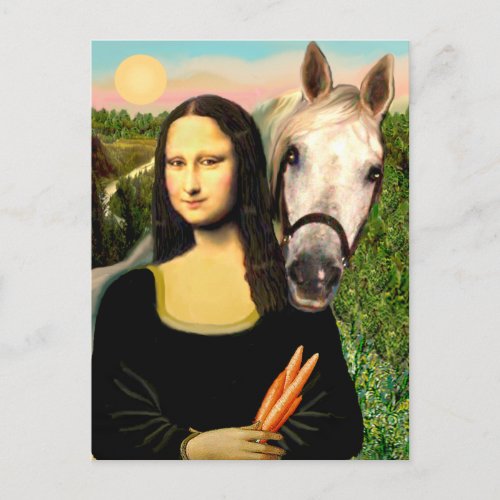 Mona Lisa and her Arabian Horse Postcard