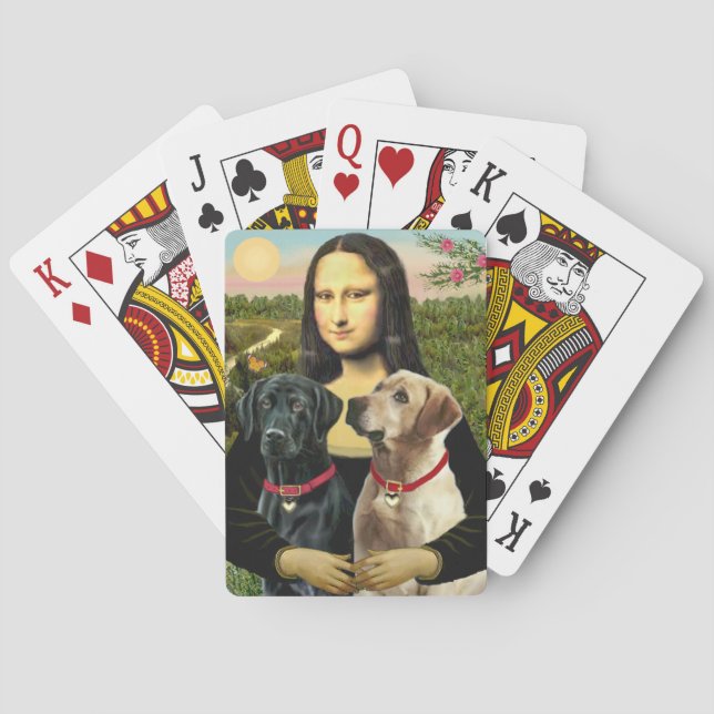 Mona Lisa and her Black Lab & Yellow Lab Poker Cards (Back)
