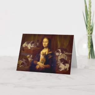 Mona Lisa and her cat Card
