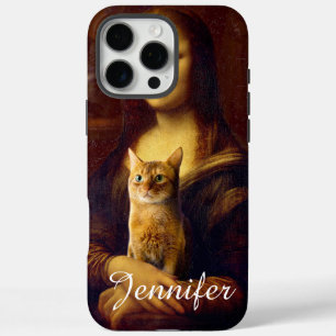 Mona Lisa and her cat iPhone 16 Pro Max Case