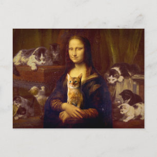 Mona Lisa and her cat Postcard