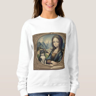 Mona Lisa and her cat Sweatshirt