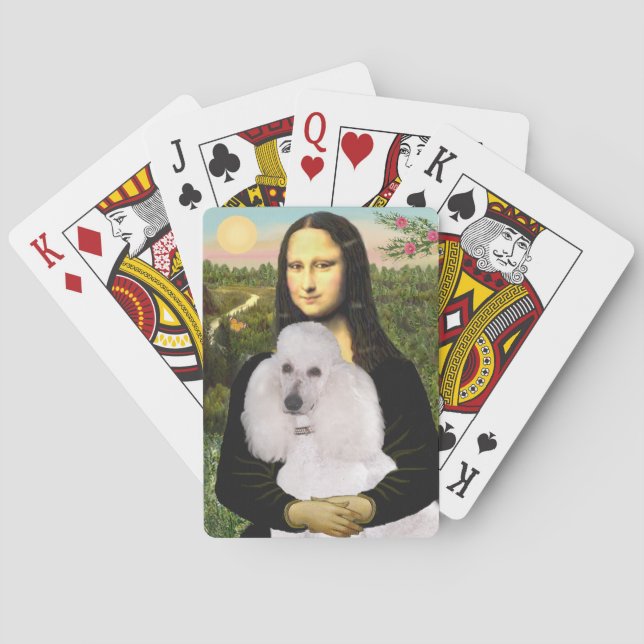 Mona Lisa and her Standard White Poodle Poker Cards (Back)