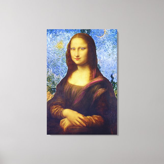 Mona Lisa and Van Gogh Canvas Print (Front)
