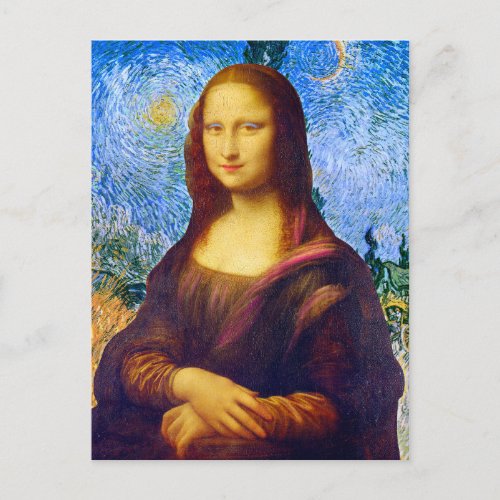 Mona Lisa and Van Gogh Postcard