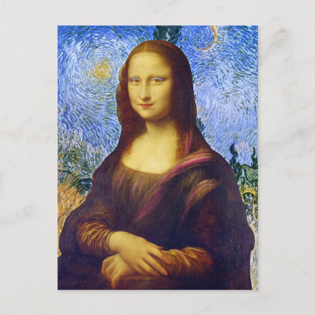 Mona Lisa and Van Gogh Postcard (Front)