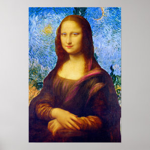 Mona Lisa and Van Gogh Poster