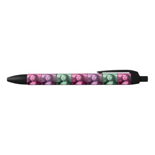 Mona Lisa Animal Print Green Pink Purple Black Ink Pen