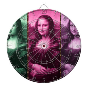Mona Lisa Animal Print Green Pink Purple Dart Board
