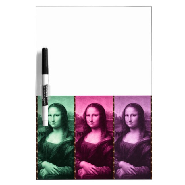 Mona Lisa Animal Print Green Pink Purple Dry-Erase Board (Front)