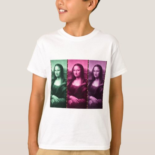 Mona Lisa Animal Print Green Pink Purple T_Shirt