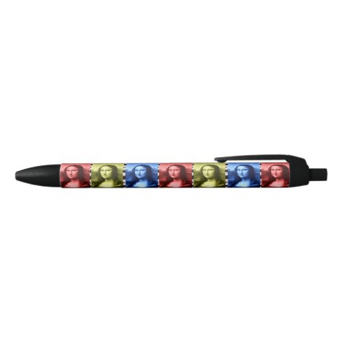 Mona Lisa Animal Print Primary Colors Black Ink Pen