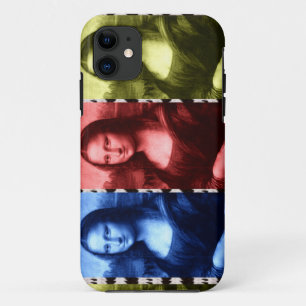 Mona Lisa Animal Print Primary Colors iPhone 11 Case