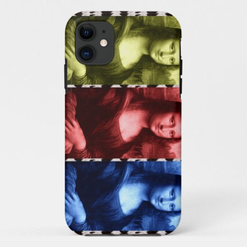 Mona Lisa Animal Print Primary Colors iPhone 11 Case