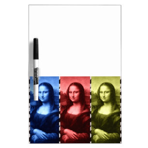 Mona Lisa Animal Print Primary Colors Dry Erase Board
